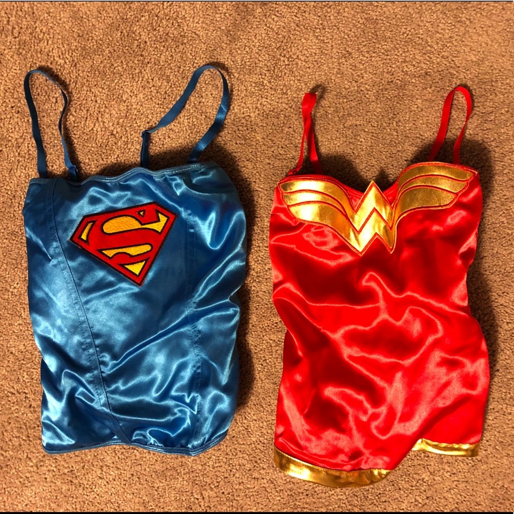 Wonder woman & super woman corset tops.